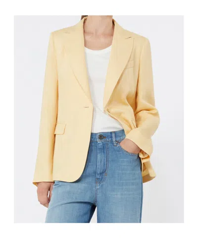 Weekend Max Mara Single-breasted Suit Jacket In Yellow