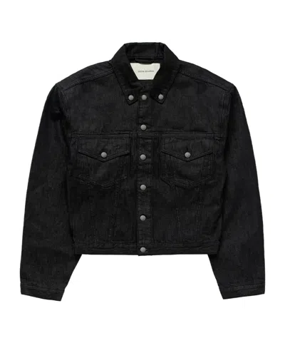 Entire Studios Shrunken Denim Jacket Raw Black In Multi
