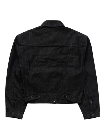 Entire Studios Shrunken Denim Jacket Raw Black In Multi