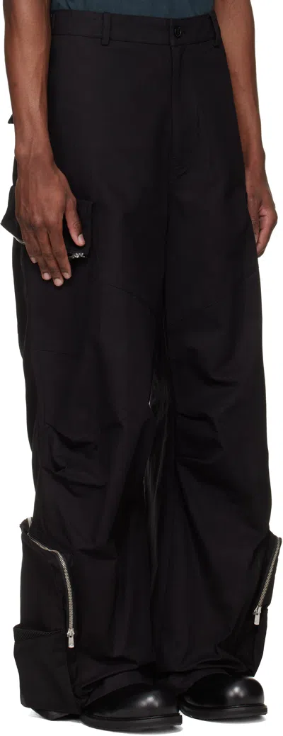 Fffpostalservice Black Engineer Cargo Pants In Black