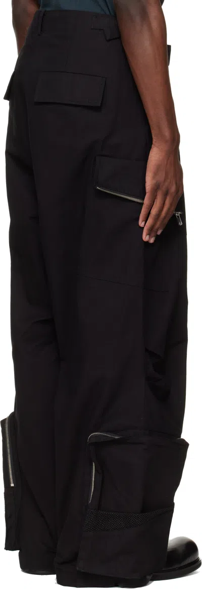 Fffpostalservice Black Engineer Cargo Pants In Black