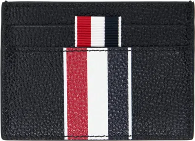 Thom Browne Black Calfskin Cardholder Accessory In Black