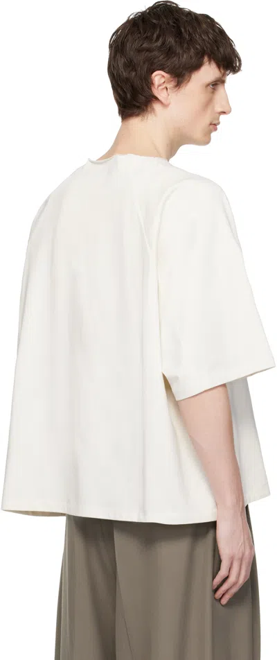 Seventh Mens Flat White Box-cut Crewneck Cotton T-shirt In White