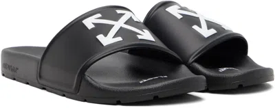 Off-white Arrows Logo-print Slides In Black
