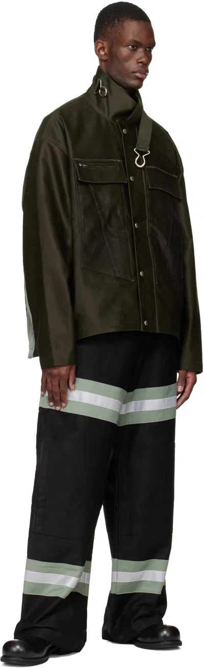 Fffpostalservice Khaki Ff Bunker Jacket In Black