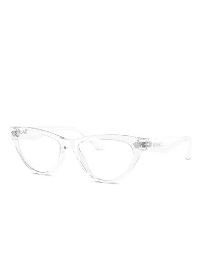 Versace Cat-eye Frame Flat Mirror In White