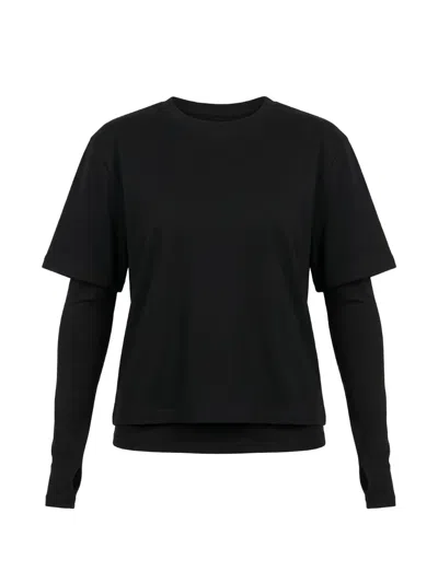 Eleh Double-layered T-shirt In Black