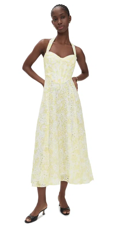 Bardot Pollie Halter Midi Dress In Yellow