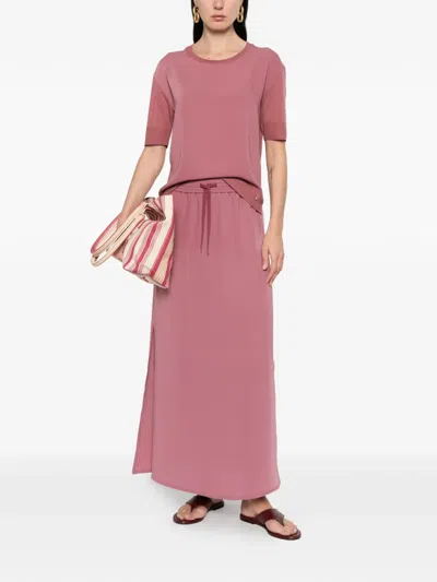 Herno Drawstring Maxi Skirt In Pink