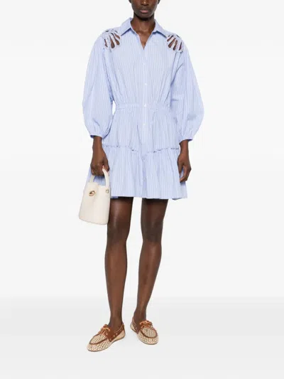 Sandro Striped-pattern Mini Dress In Blue