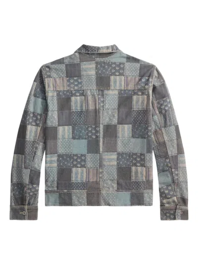 拼贴设计纽扣夹克