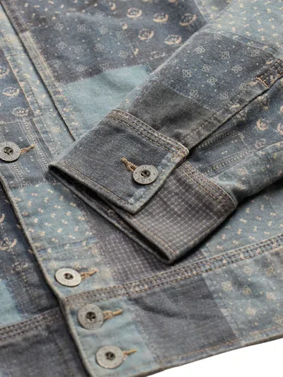 拼贴设计纽扣夹克