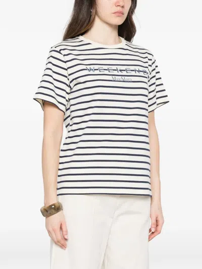 Weekend Max Mara Wkdbora Striped T-shirt In Multi
