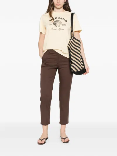 Weekend Max Mara Print T-shirt In Brown