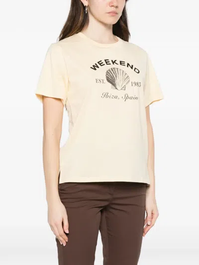 Weekend Max Mara Print T-shirt In Brown