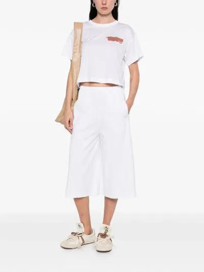 Max Mara Drawstring Trousers In White