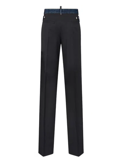Dsquared2 Pinstriped Trousers In Blue