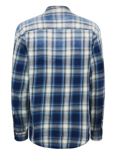 Dsquared2 Checked Ruffled Shirt In Blue