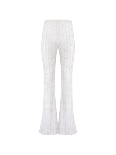 Missoni Zigzag-patterned Flared Trousers In White