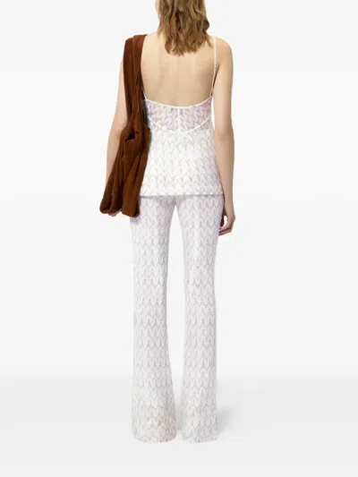 Missoni Zigzag-patterned Flared Trousers In White