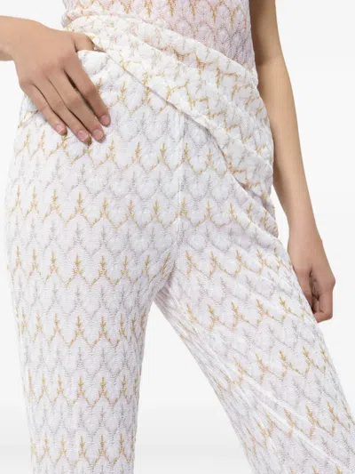 Missoni Zigzag-patterned Flared Trousers In White