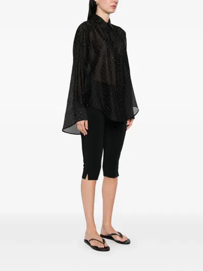 Manuel Ritz Collared Embellished Shirt In Black