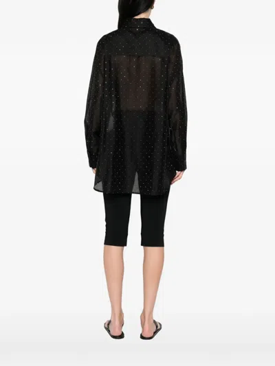 Manuel Ritz Collared Embellished Shirt In Black
