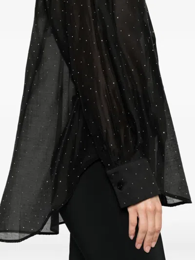 Manuel Ritz Collared Embellished Shirt In Black