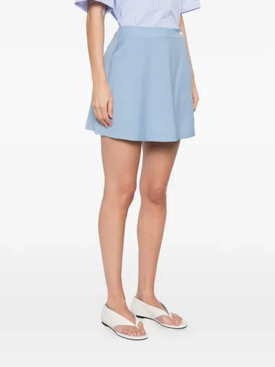 Manuel Ritz Wrap Button Skirt In Blue