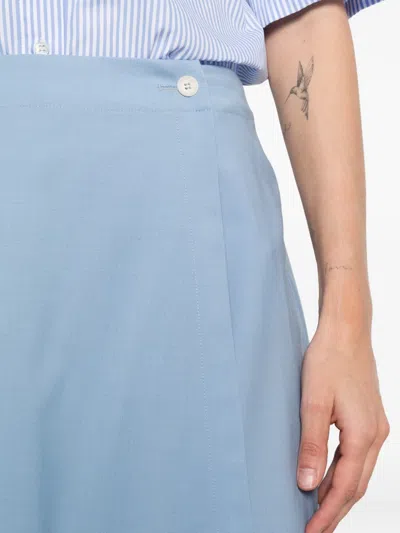 Manuel Ritz Wrap Button Skirt In Blue
