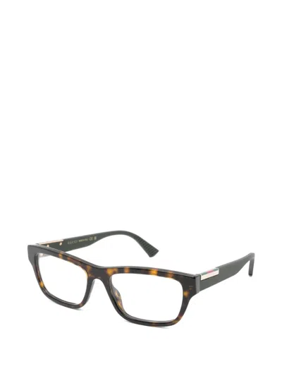 Gucci Rectangle-frame Glasses In Brown