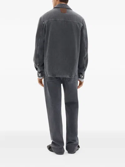 Ferrari Five-pocket Pants In Marbled Denim In Gray