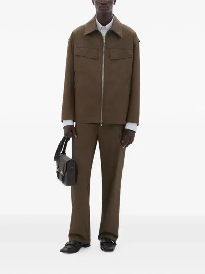 Ferrari Technical Gabardine Jacket With A Vintage Effect In Green