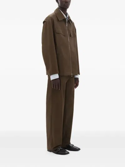 Ferrari Technical Gabardine Jacket With A Vintage Effect In Green