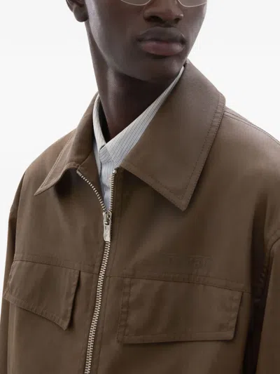 Ferrari Technical Gabardine Jacket With A Vintage Effect In Green