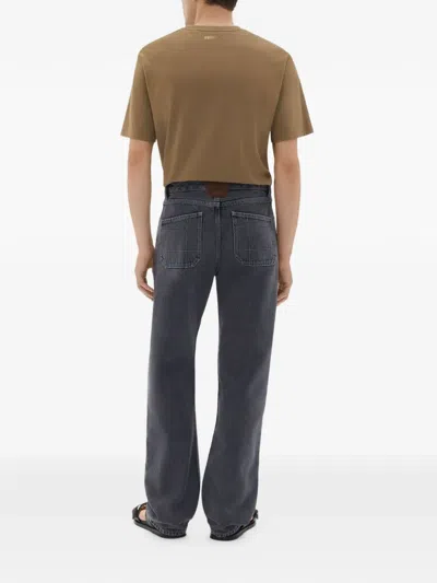 Ferrari Cotton T-shirt With Prancing Horse Print In Brown