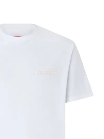 Ferrari Logo-embroidered T-shirt In White