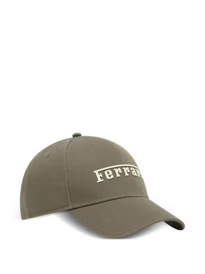 Ferrari Logo Detail Baseball Cap In Green