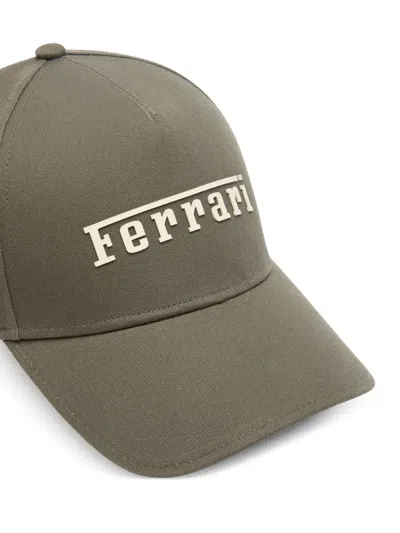 Ferrari Logo Detail Baseball Cap In Green