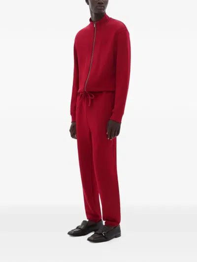 Ferrari Technical Jersey Fleece Pants In Burgundy