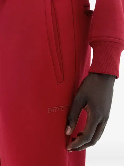 Ferrari Technical Jersey Fleece Pants In Burgundy