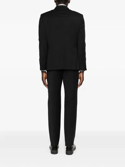 Manuel Ritz Double-breasted Suit In Black