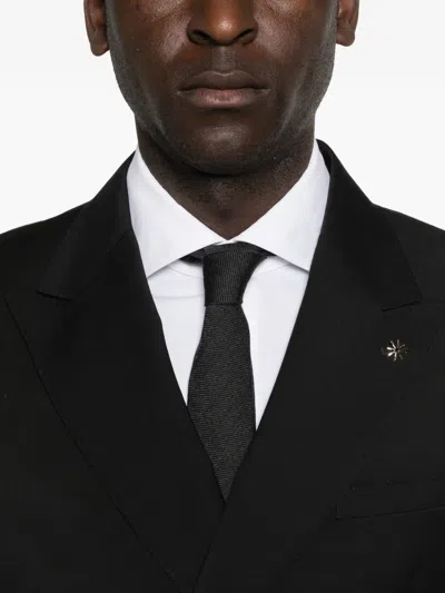 Manuel Ritz Double-breasted Suit In Black