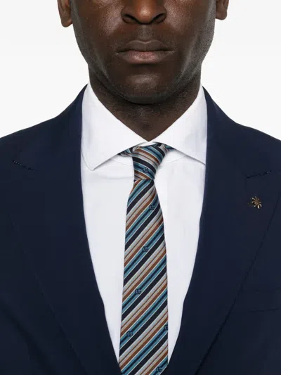 Manuel Ritz Single-breasted Suit In Blue