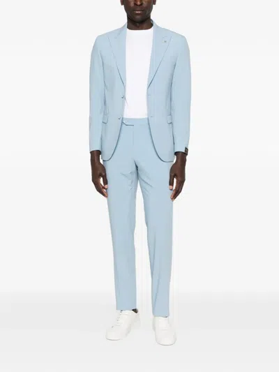 Manuel Ritz Single-breasted Suit In Blue