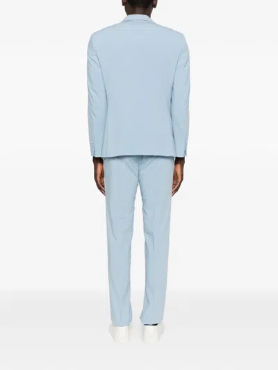 Manuel Ritz Single-breasted Suit In Blue