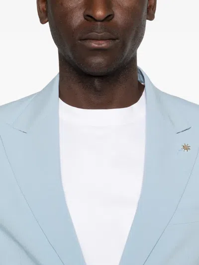 Manuel Ritz Single-breasted Suit In Blue
