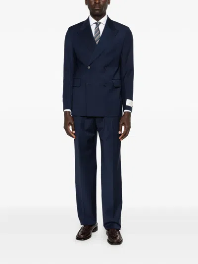 Manuel Ritz Double-breasted Suit In Blue