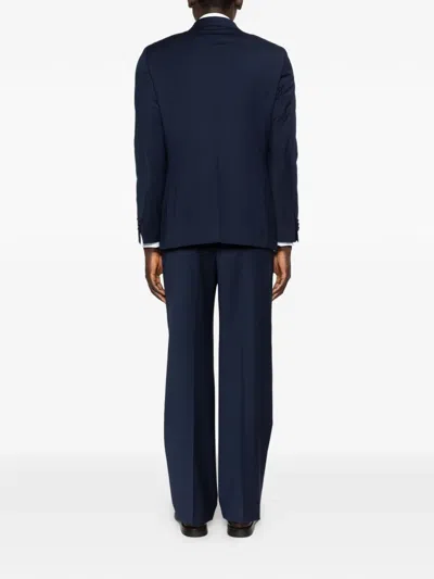 Manuel Ritz Double-breasted Suit In Blue