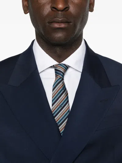 Manuel Ritz Double-breasted Suit In Blue